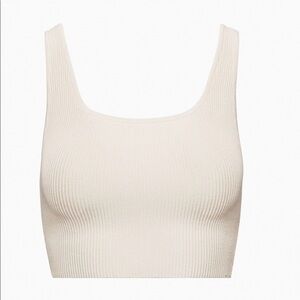 Aritzia Sculpt Knit Crop Tank Matte Pearl Tan White XS